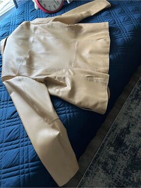 Wilsons Leather Women's Tan Faux Leather Jacket - Sleek Panel Design